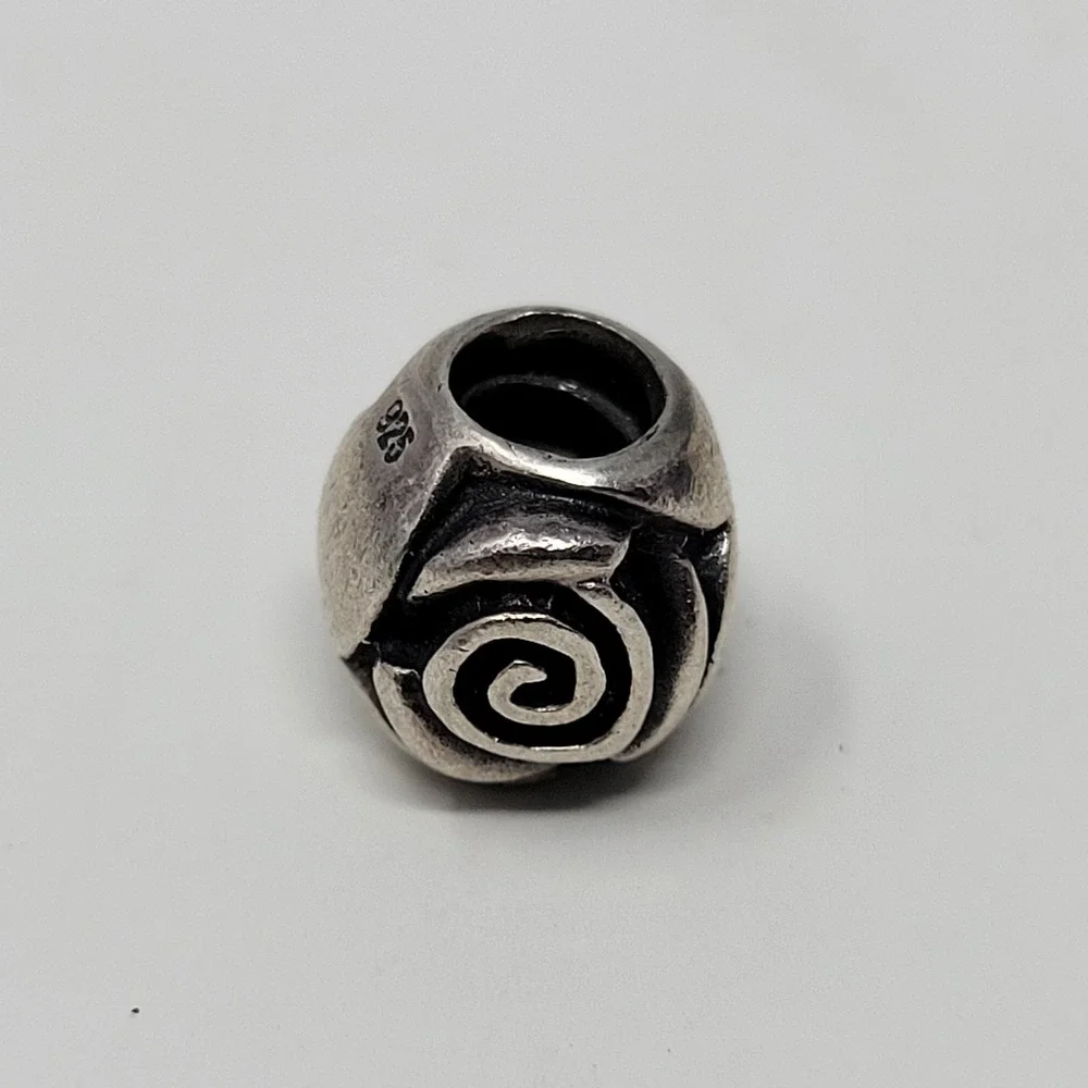 Pandora 925 Sterling Silver Abstract Rose Swirl ALE Charm Bead 790162‎